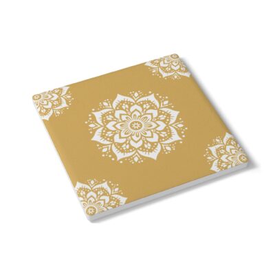 Gold Mandala Ceramic Coaster - Boho Drink Coaster for Home Decor & Gifts