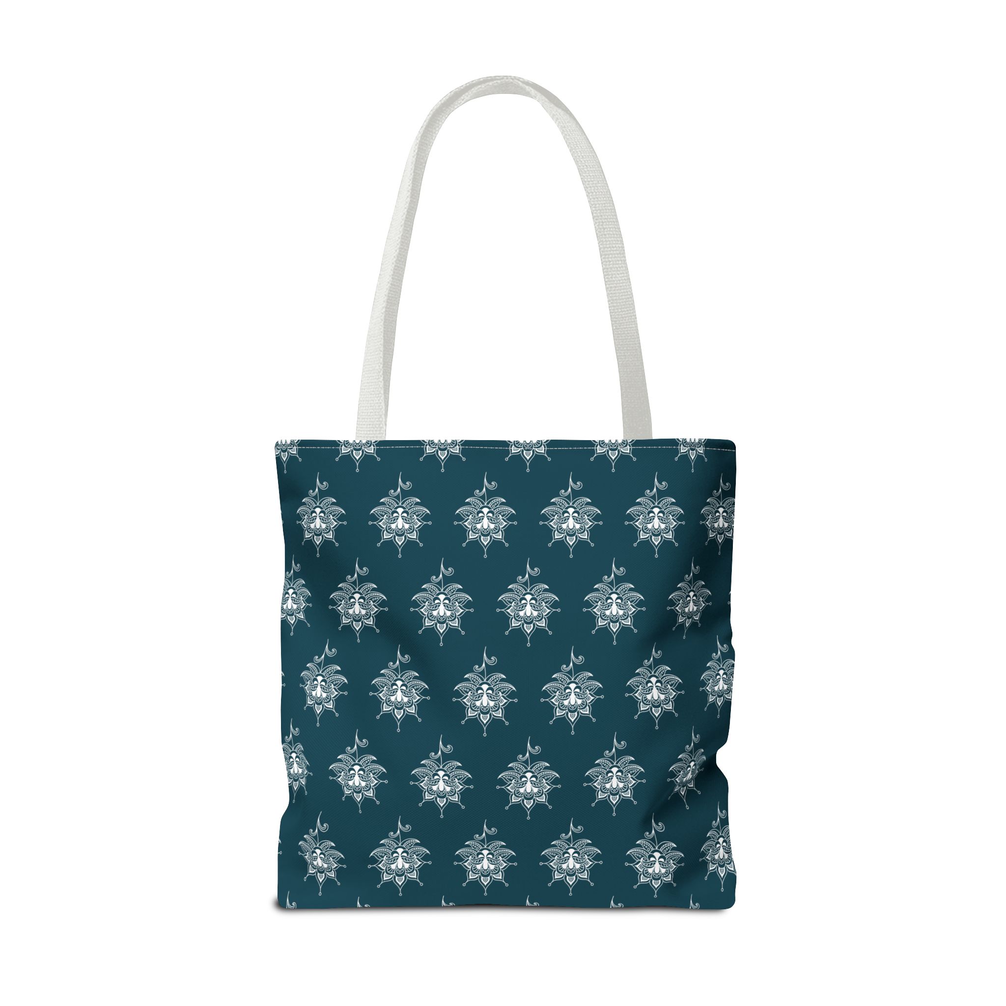 Teal Tote Bag — White Paisley Pattern All-Over Print - Image 11