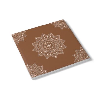 Mandala Ceramic Coaster - Terracotta Base Color Drink Coaster, Decorative Cork-Backed Tile
