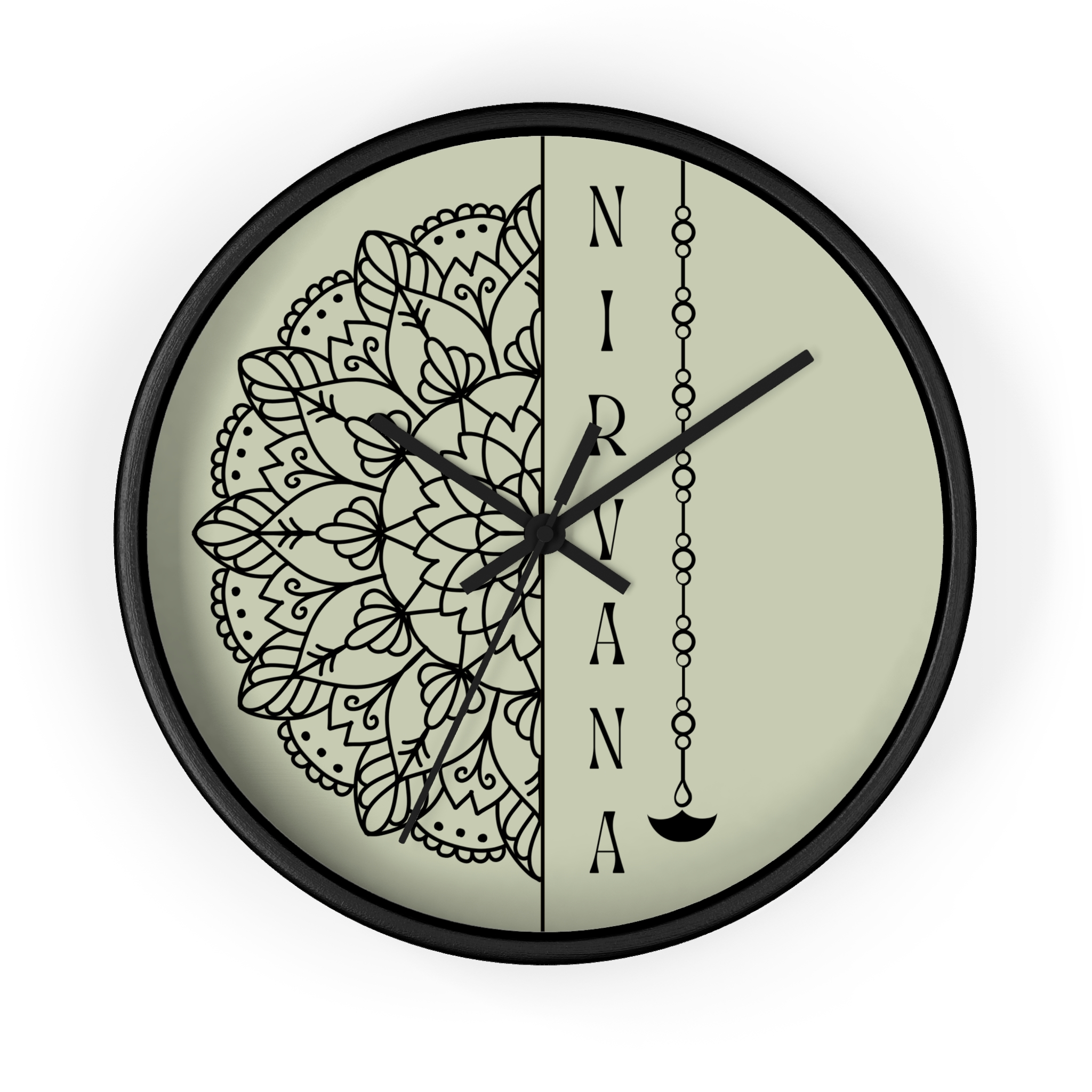 Half Mandala Wall Clock - "Nirvana" Buddhist Spiritual Design, 10 inches - Image 4