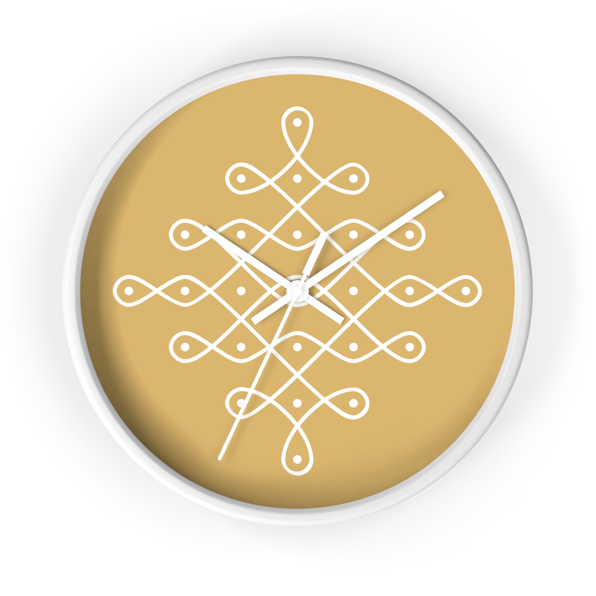Modern Kolam Wall Clock — Minimal Indian Motif Home Decor - Image 2