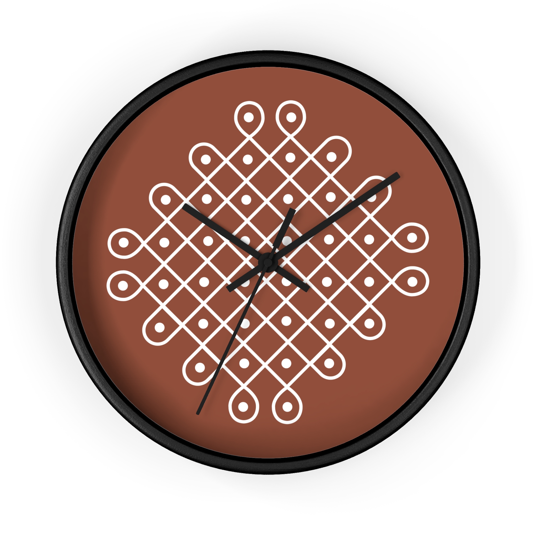Minimalist Indian Wall Clock — Kolam Motif Home Decor - Image 4