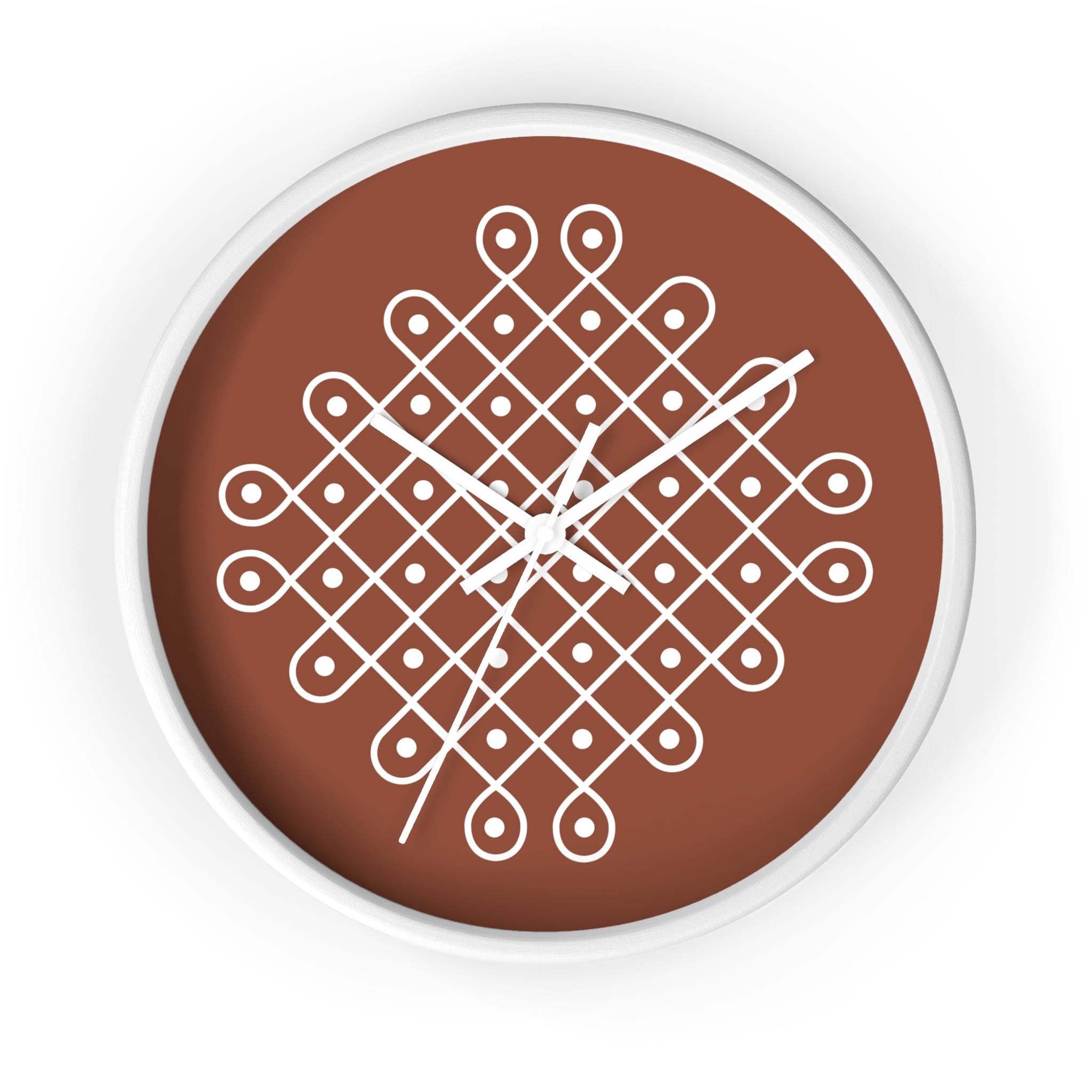 Minimalist Indian Wall Clock — Kolam Motif Home Decor - Image 2